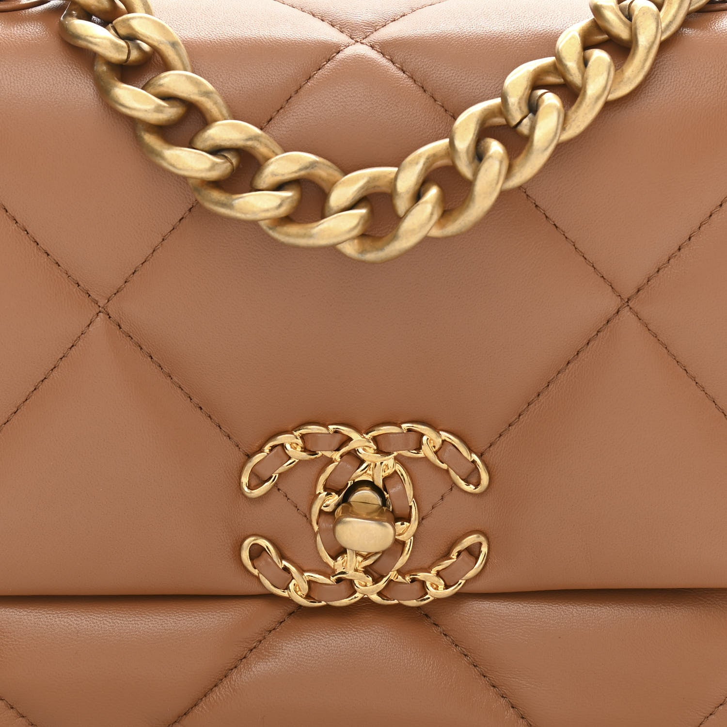 Chanel Lambskin Quilted Medium Chanel 19 Flap Brown 8 of 11
