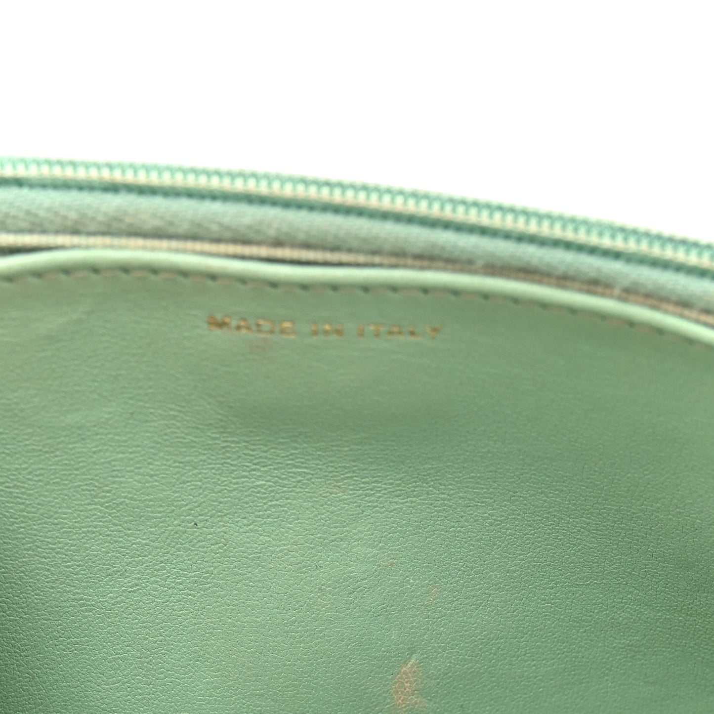 Shiny Calfskin Quilted Metal Top Handle Wallet On Chain WOC Light Green