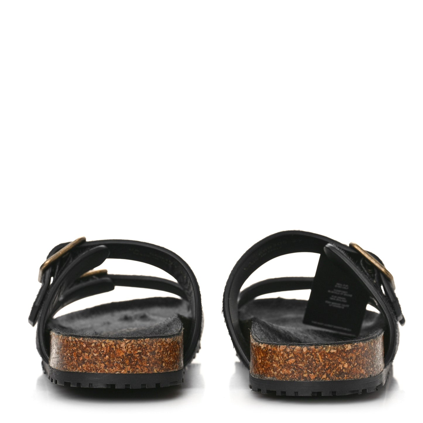 Calf Hair Jimmy Cross Slides 37 Black