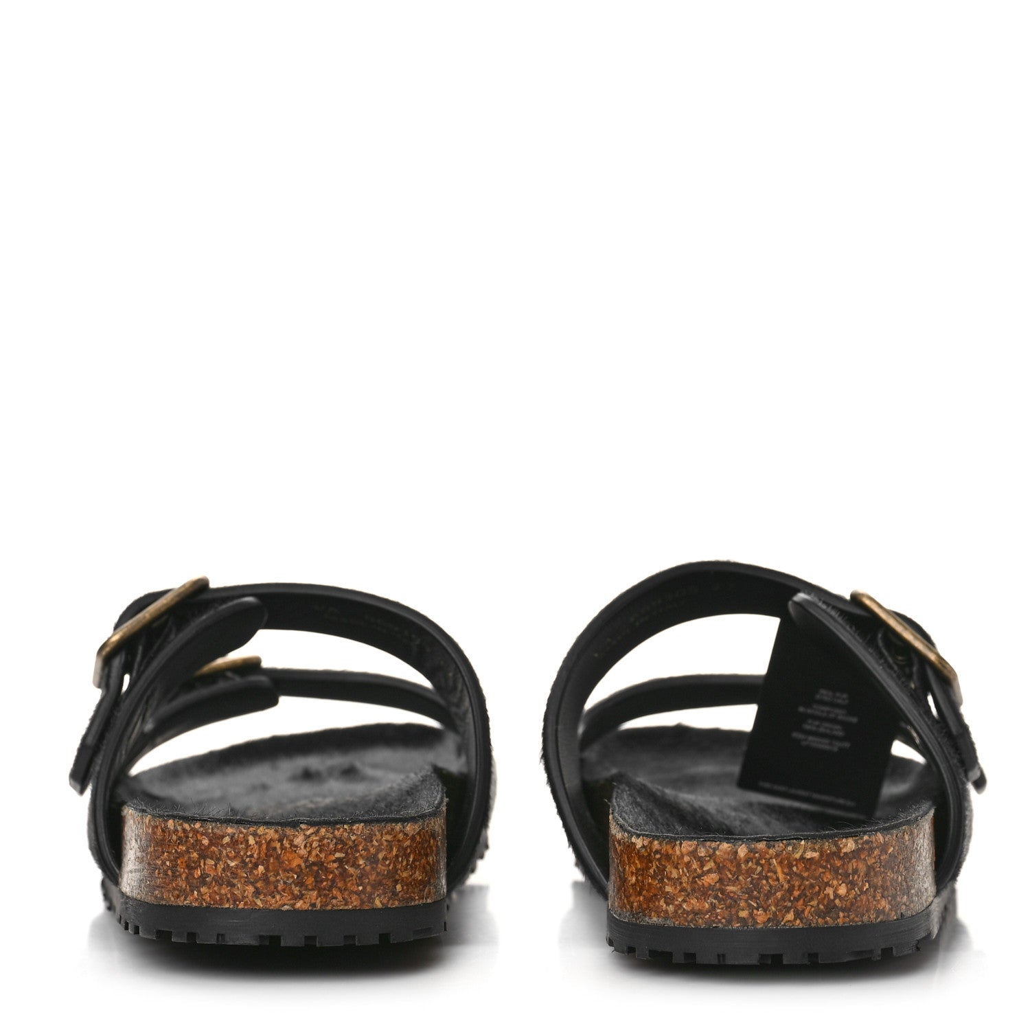 Saint Laurent Calf Hair Jimmy Cross Slides 37 Black 5 of 8