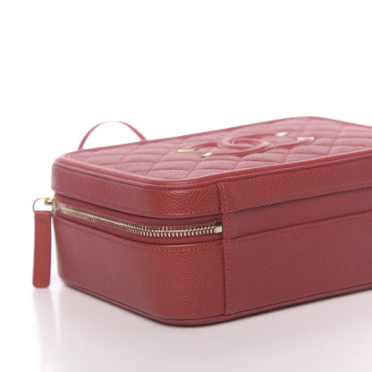 Chanel Caviar Quilted Medium CC Filigree Vanity Case Red 9 of 11