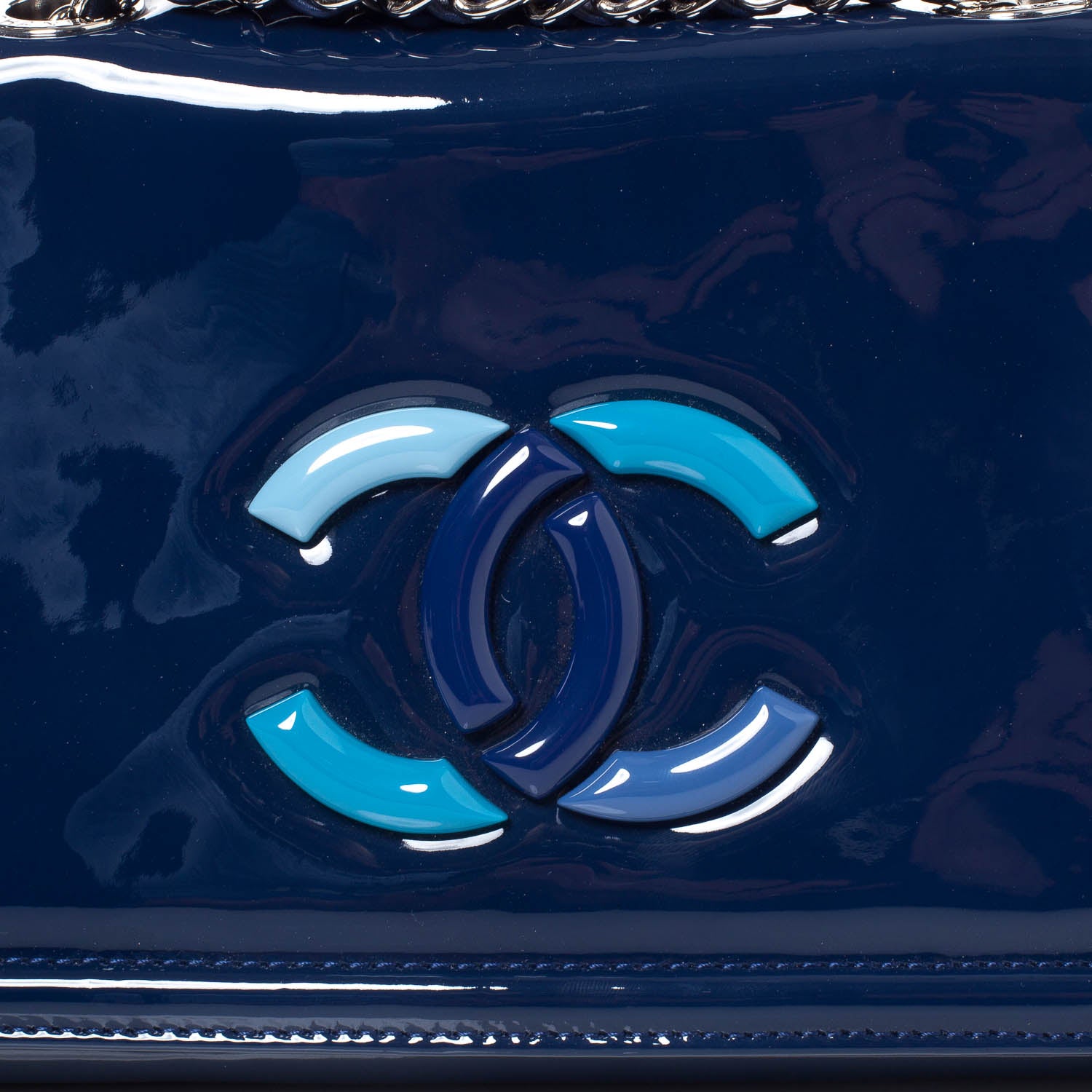 Chanel Vinyl Small Lipstick Flap Bag Blue 6 of 10