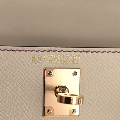 Hermes Epsom Horseshoe Mini Kelly Sellier 20 Craie Anemone 6 of 13