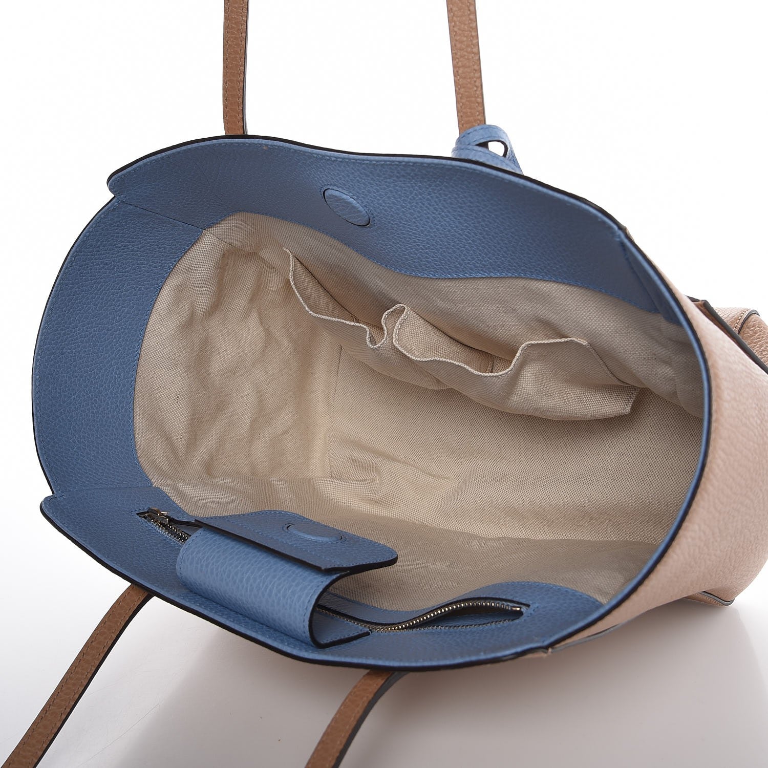 Gucci Dollar Calfskin Small Swing Tote Camelia Mineral Blue 5 of 6