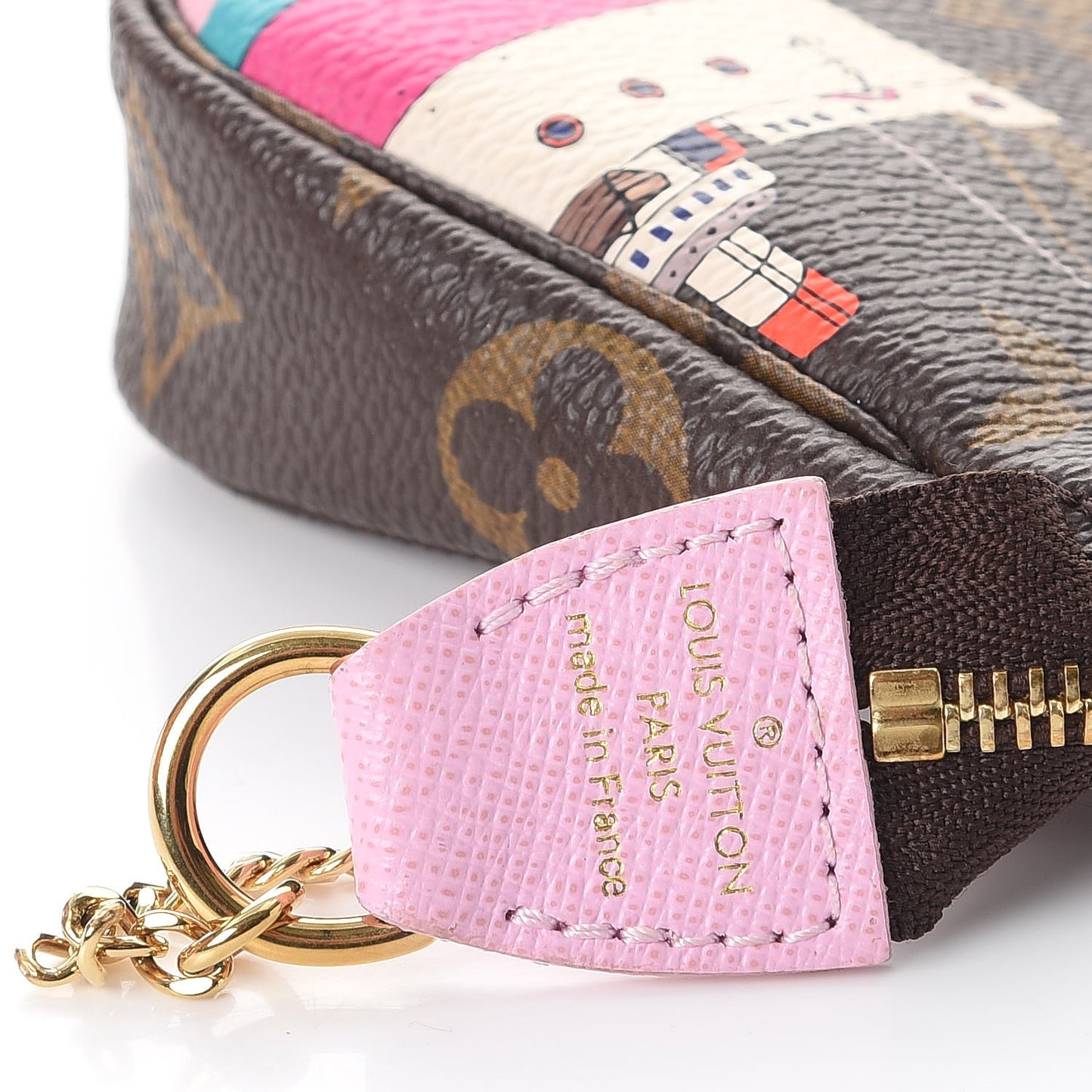 Monogram 2016 Christmas Animation Mini Pochette Accessories Rose Ballerine