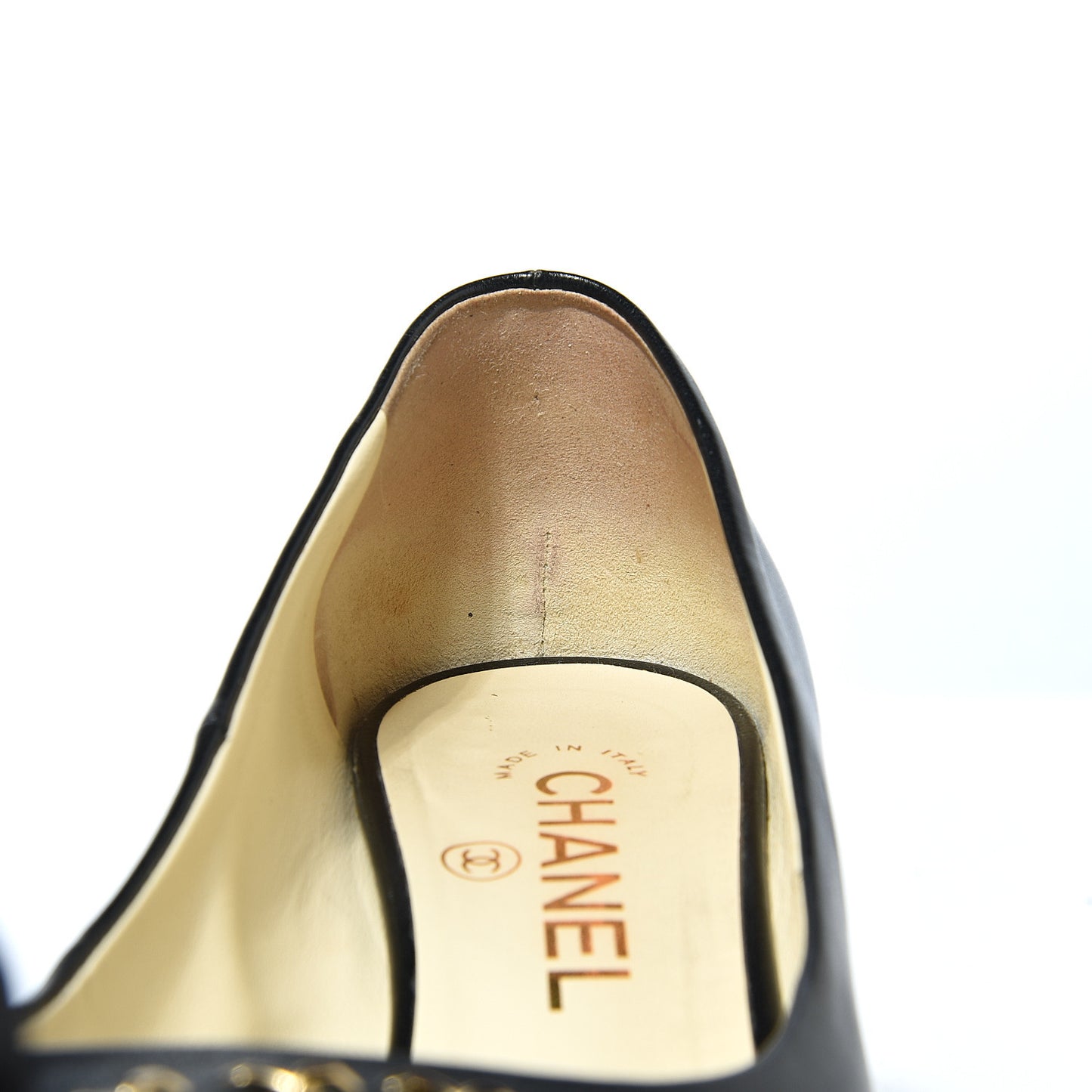 Lambskin Peep Toe CC Pumps 38 Black