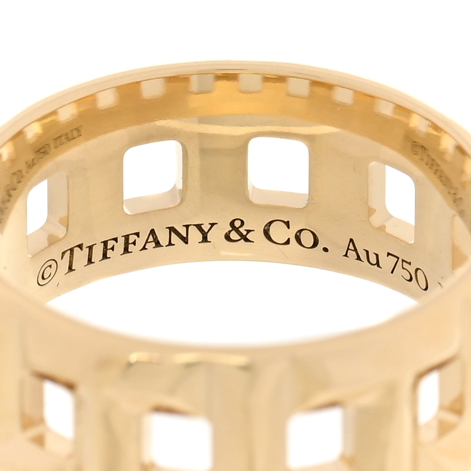 Tiffany 18K Yellow Gold T True Wide Ring 52 6 4 of 5