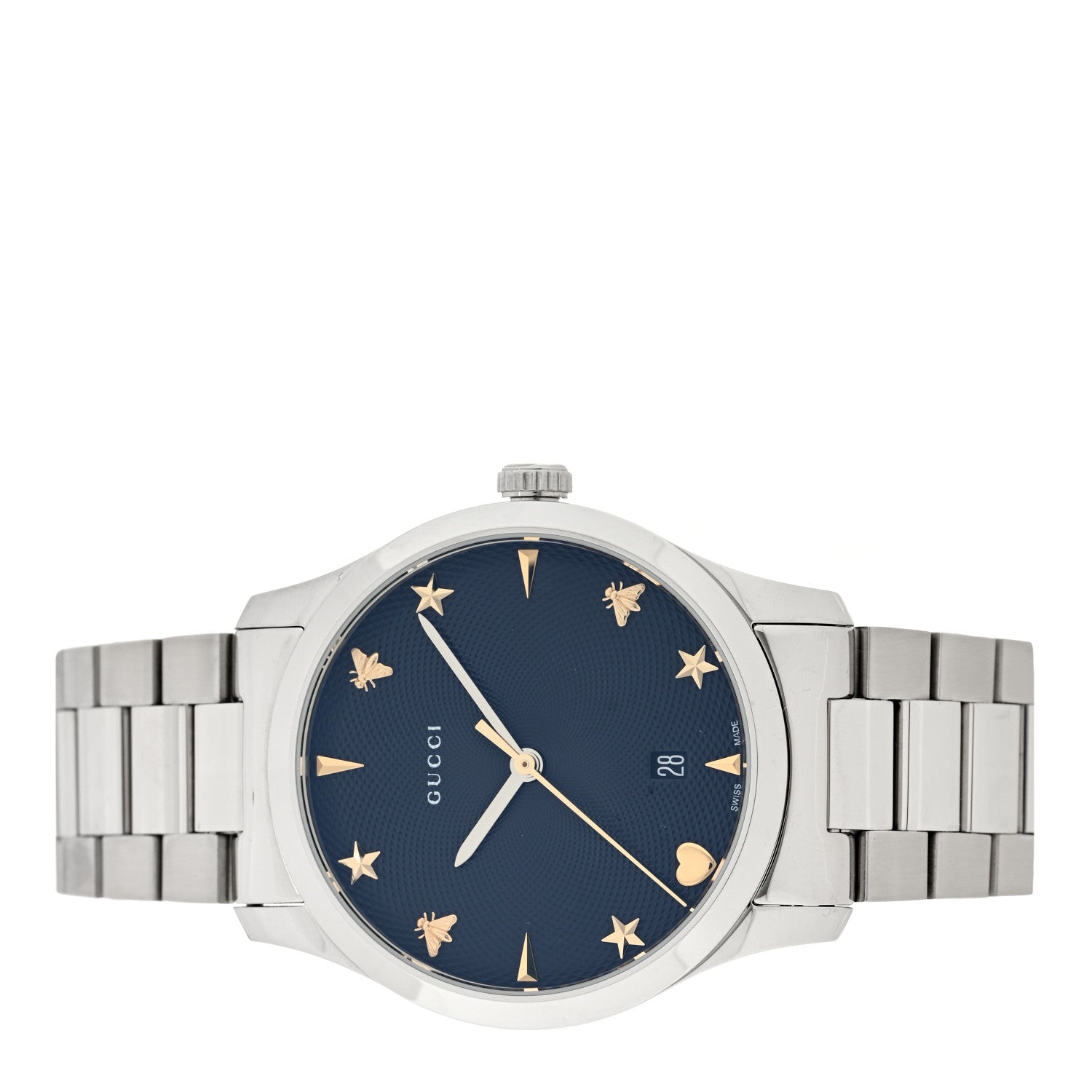 Gucci Stainless Steel 38mm G-Timeless Charm Quartz Watch Black 2 of 4