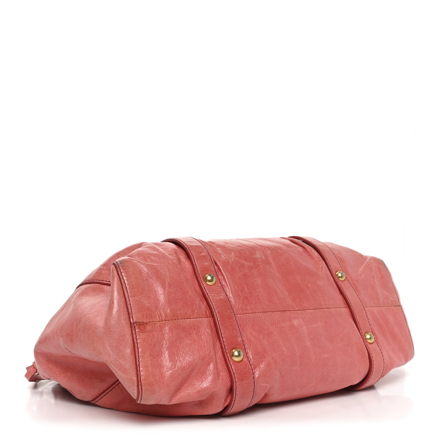 Vitello Lux Gathered Tote Rosa