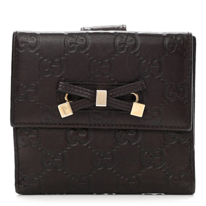 Gucci Guccissima Princy French Flap Wallet Chocolate Brown 1 of 9
