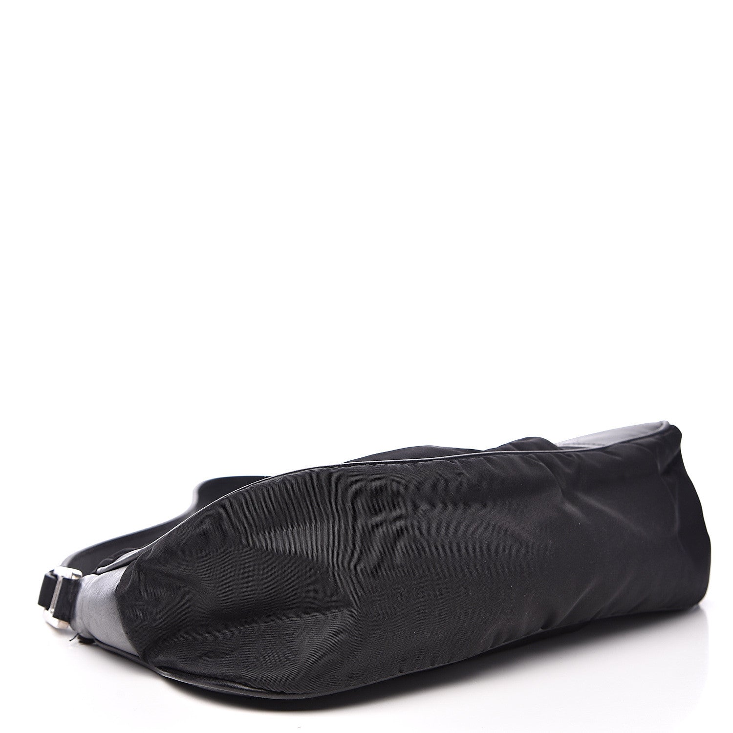 Prada Tessuto Nylon Soft Calfskin Shoulder Bag Black 3 of 15