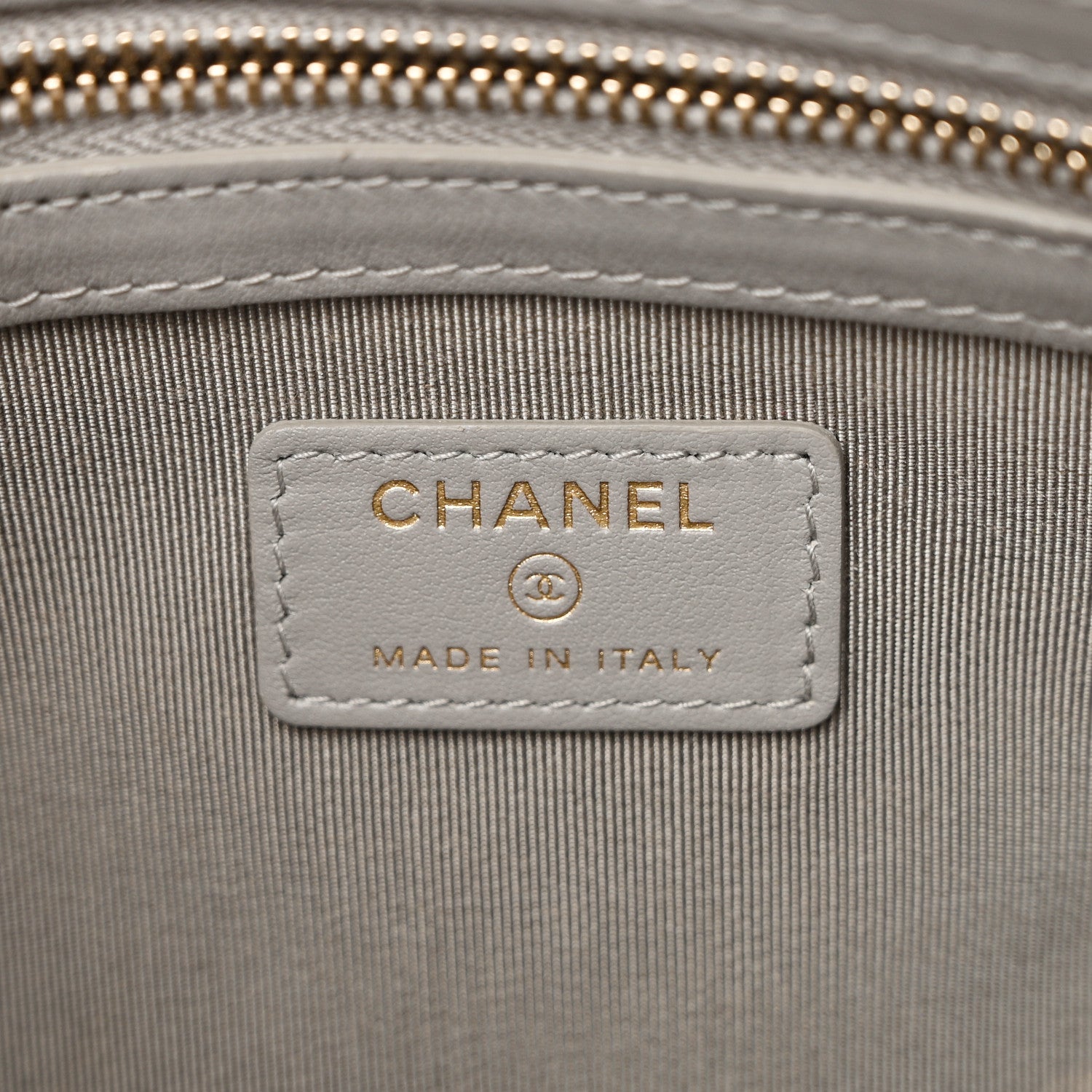 Chanel Caviar Quilted Medium Boy Cosmetic Case Grey 7 of 9