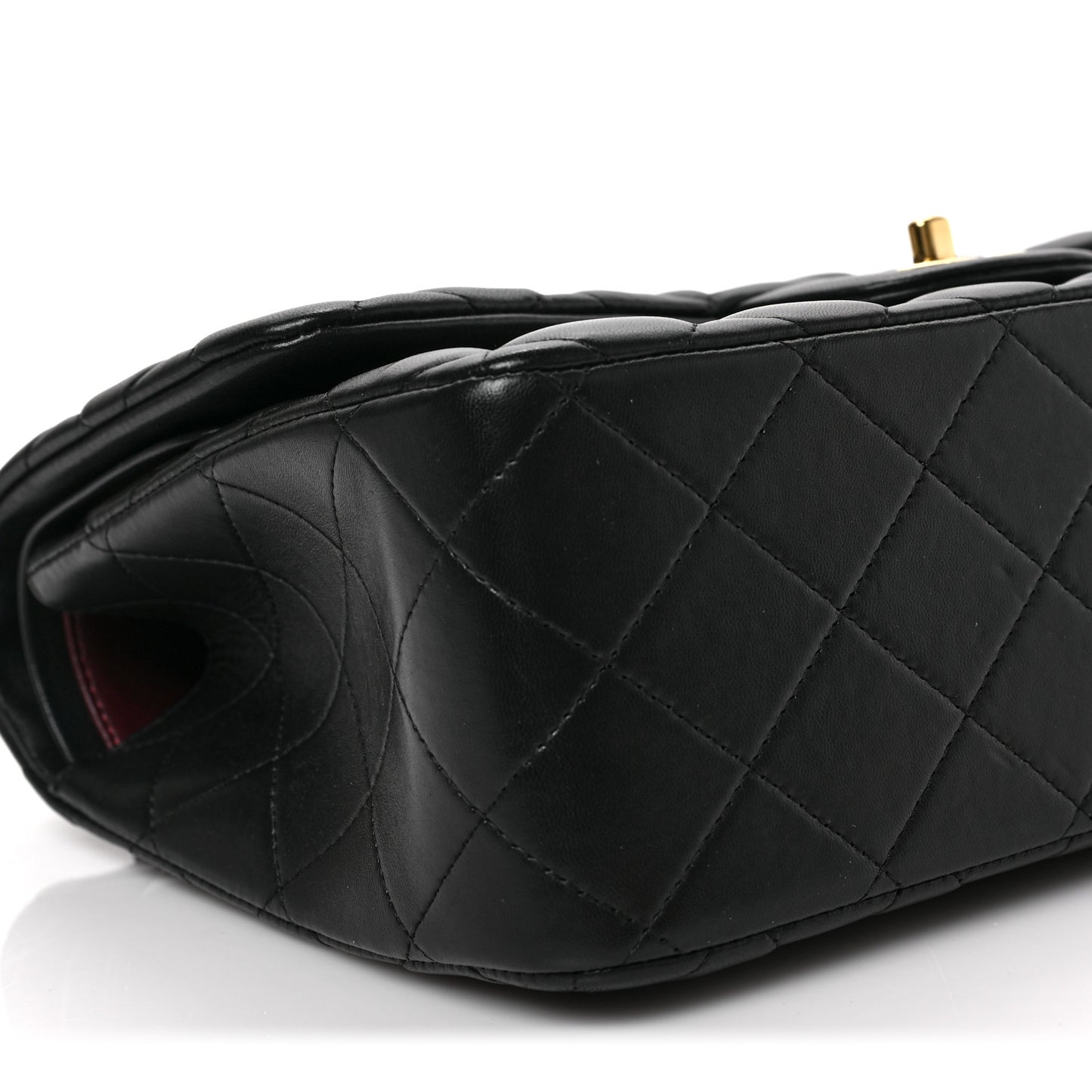 Lambskin Quilted Jumbo Double Flap Black