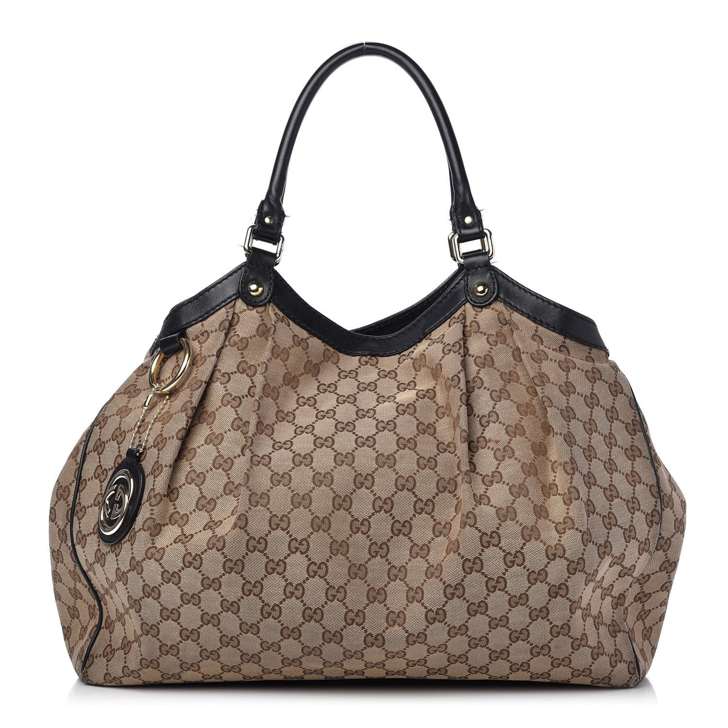 Monogram Large Sukey Tote Beige Ebony Black