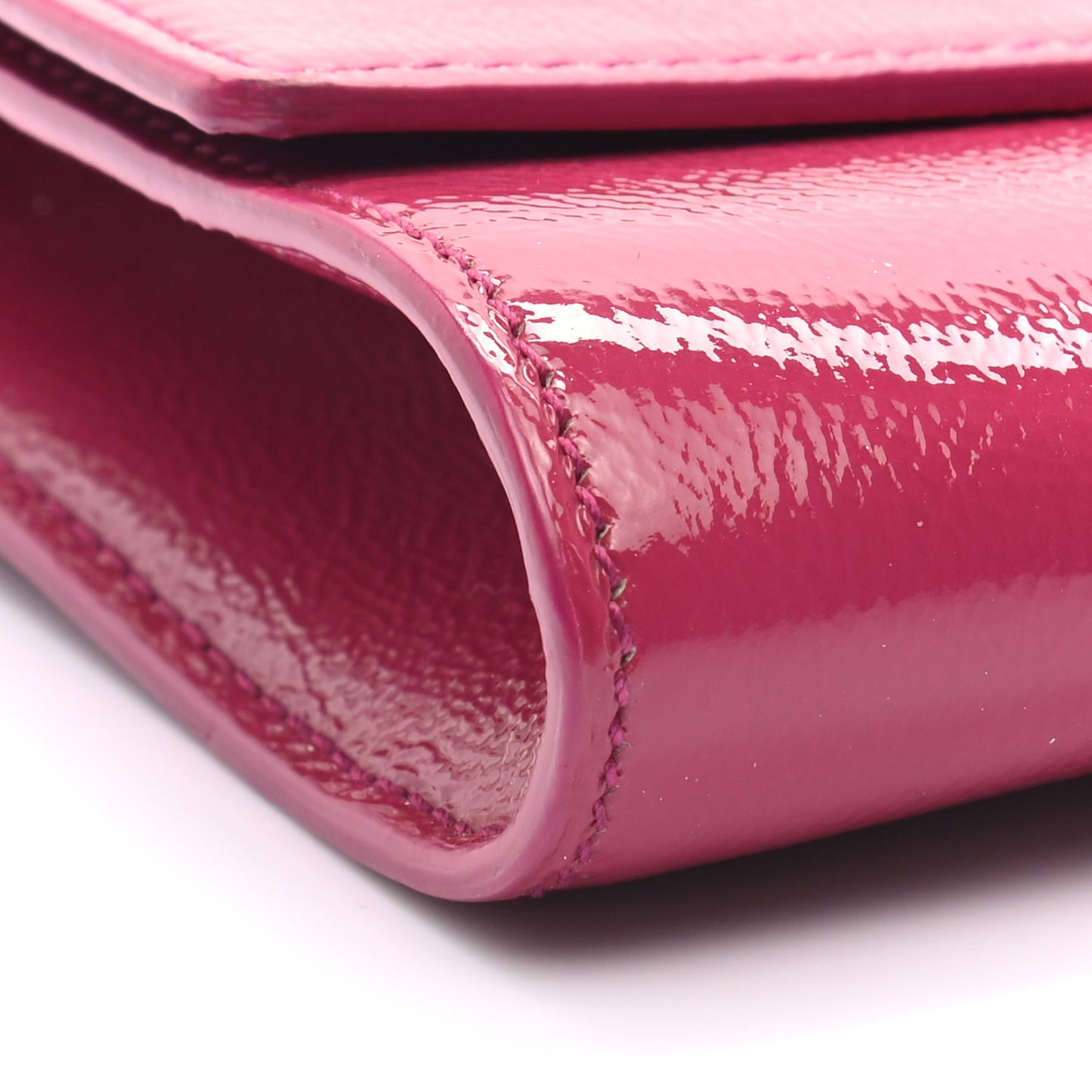 Textured Patent Monogram Large Belle De Jour Clutch Fuchsia
