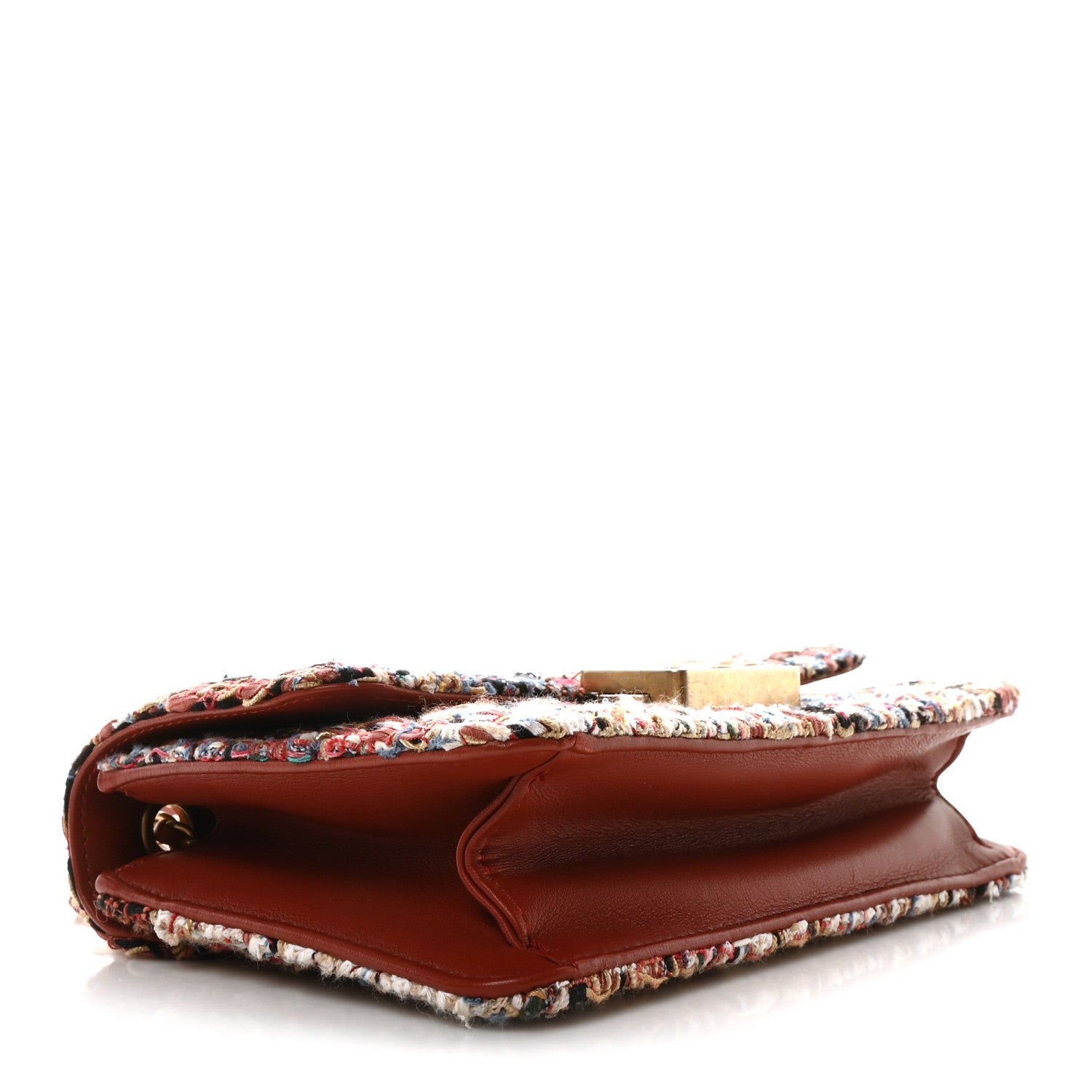 Chanel Tweed Quilted Flap Red Multicolor 4 of 10