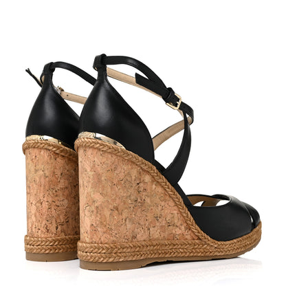 Jimmy Choo Nappa Rope Cork Alanah 105 Wedge 38.5 Black 4 of 8