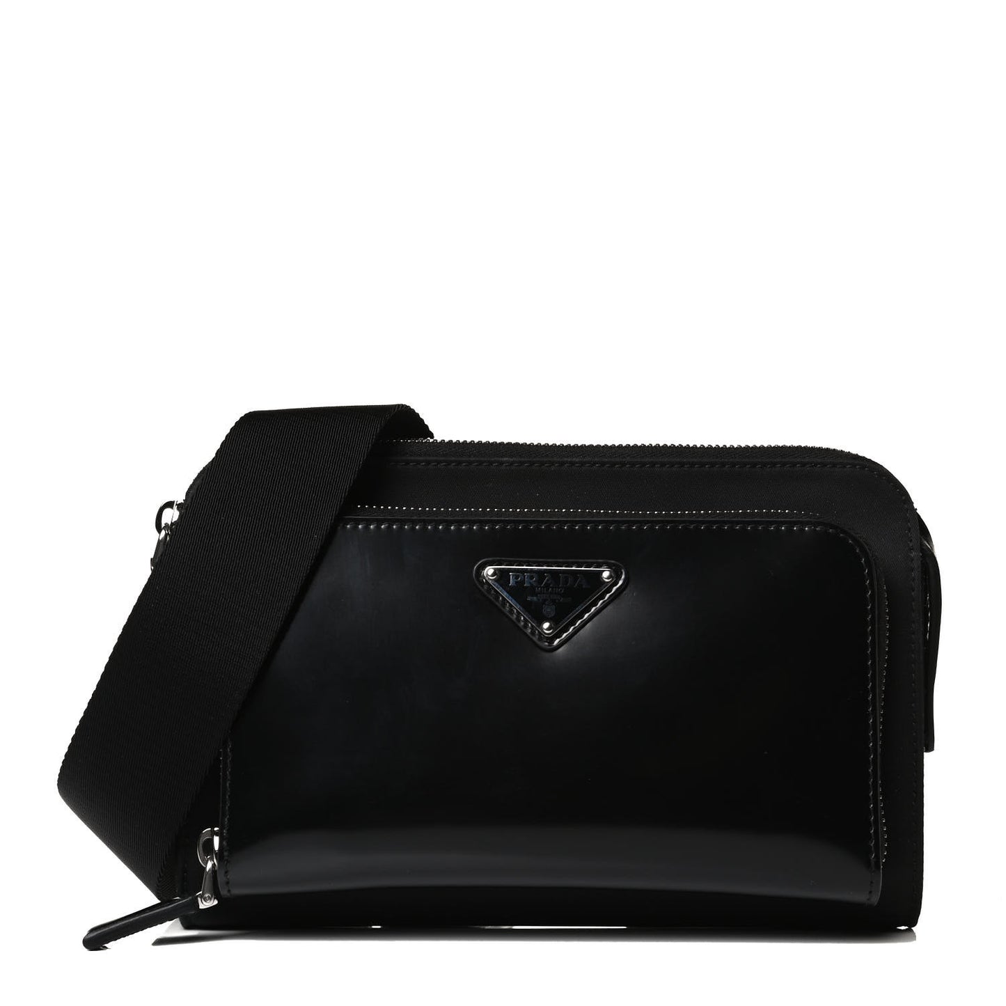 Re-Nylon Spazzolato Crossbody Shoulder Bag Black