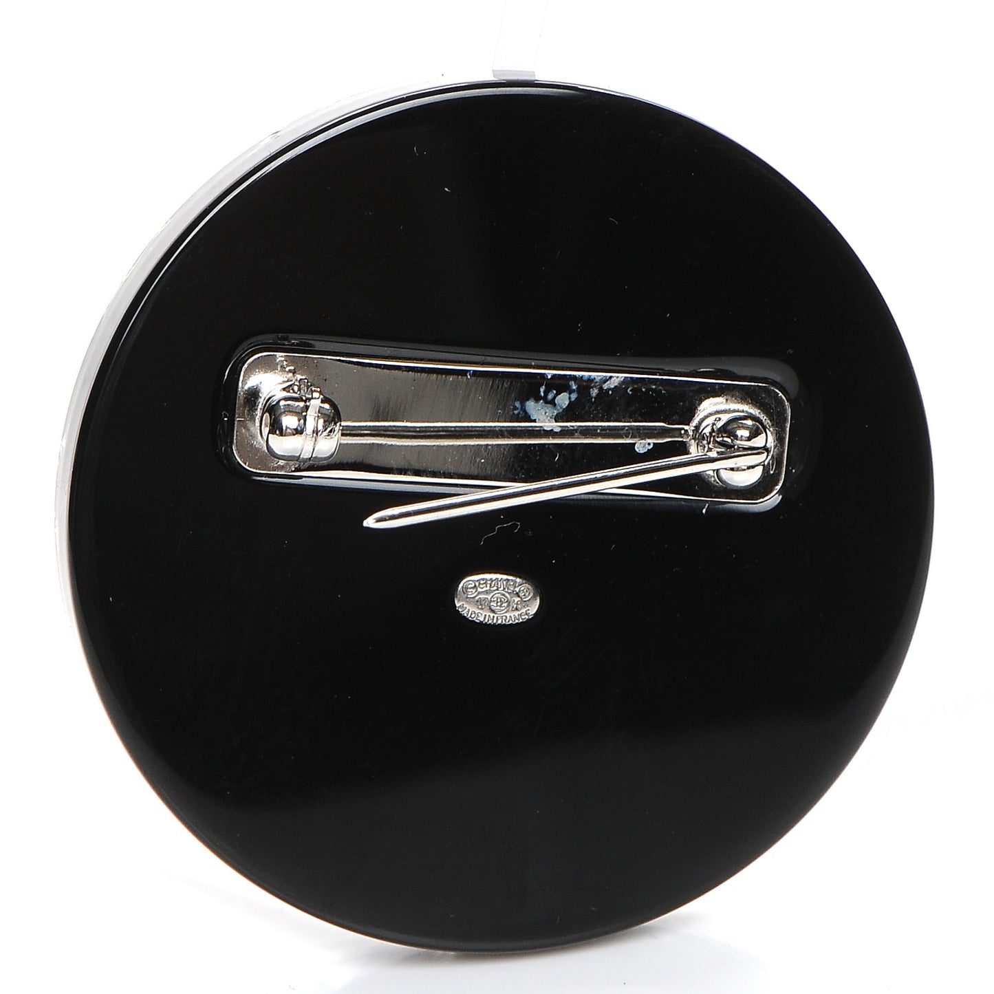 Glittered Resin Strass Brooch Black Pink