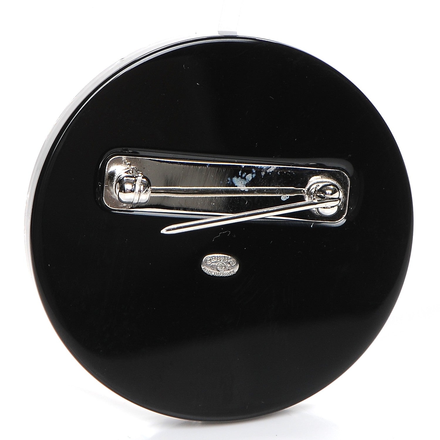 Chanel Glittered Resin Strass Brooch Black Pink 3 of 5