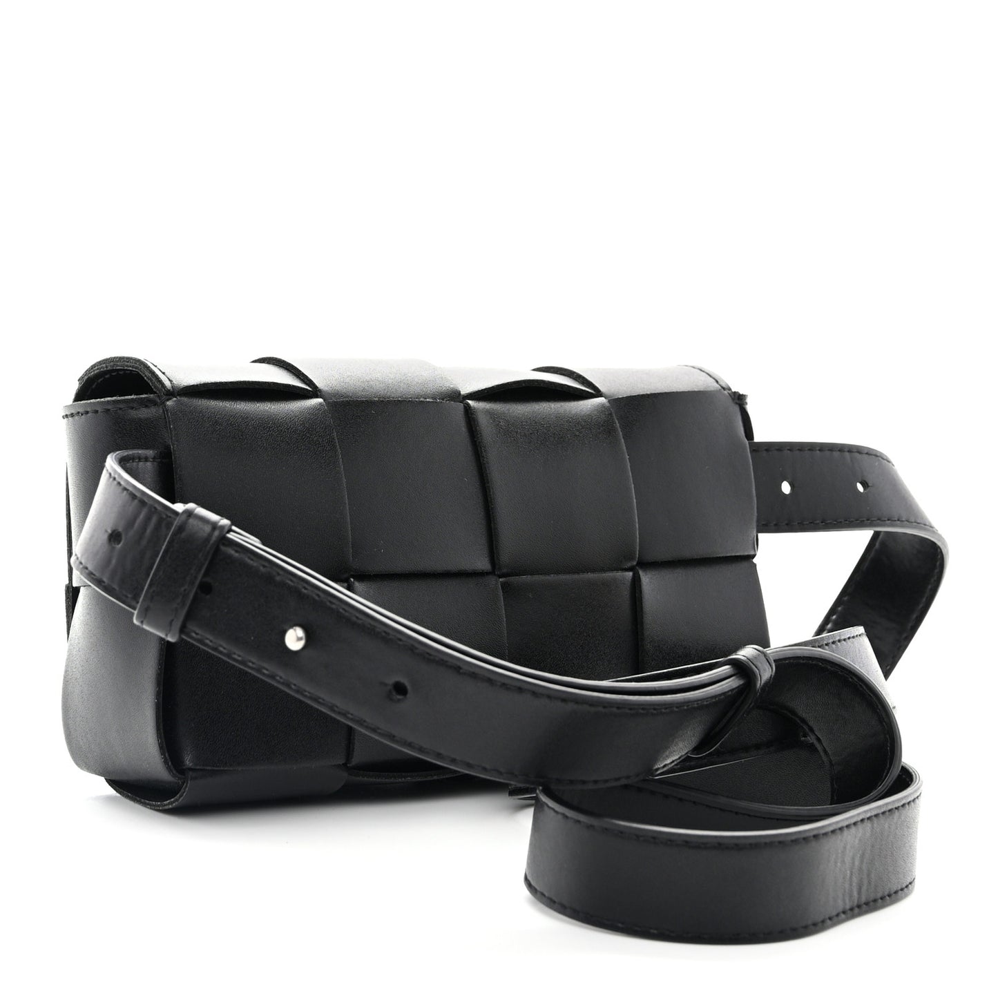 Nappa Maxi Intreccio The Belt Cassette Bag Black