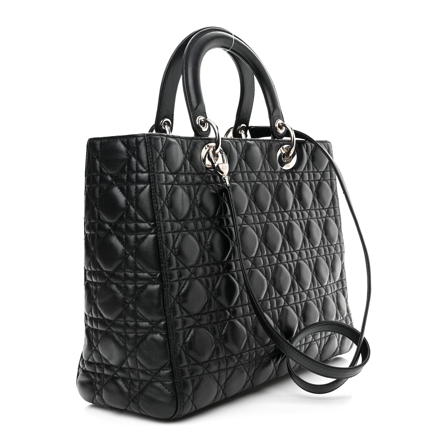 Christian Dior Lambskin Cannage Large Lady Dior Black 3 of 10