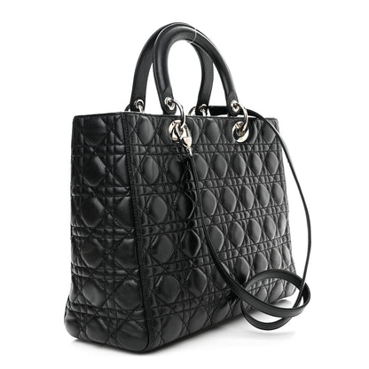 Christian Dior Lambskin Cannage Large Lady Dior Black 3 of 10