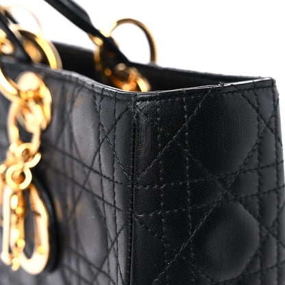 Christian Dior Lambskin Cannage Large Lady Dior Black 16 of 17