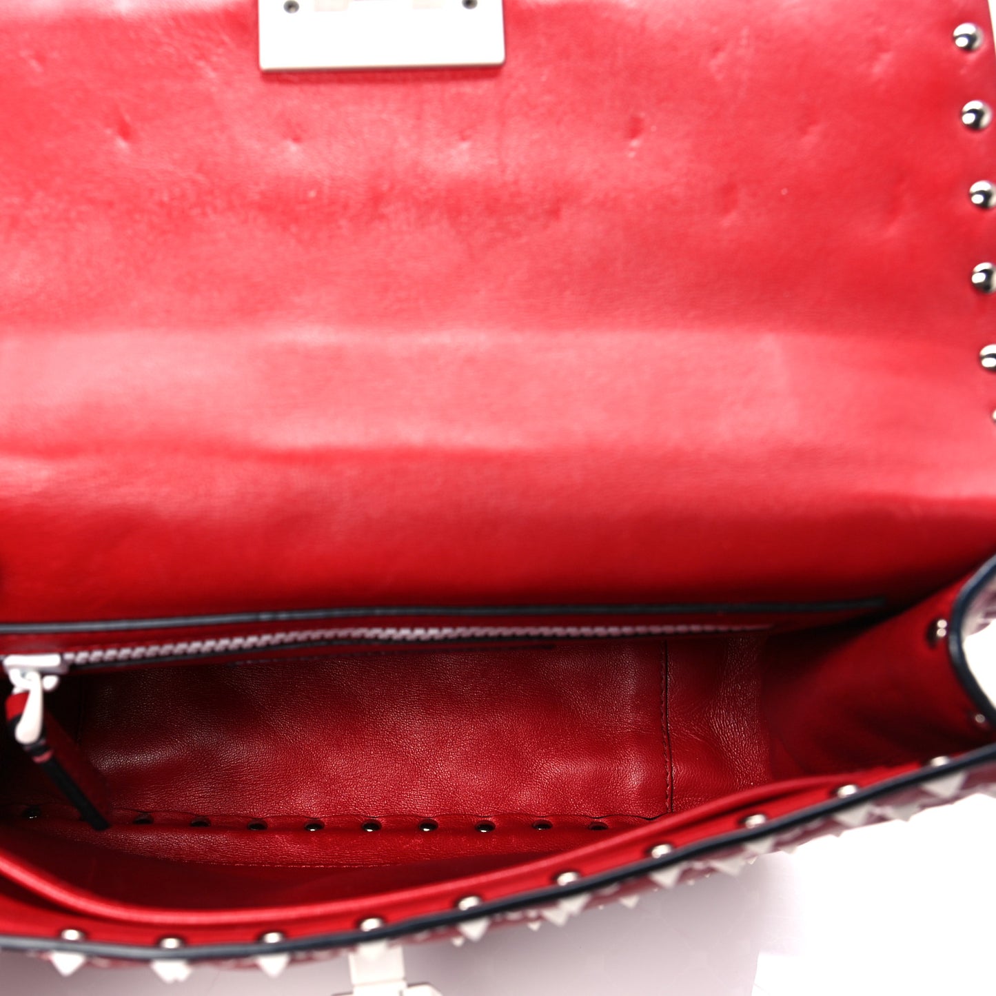Lambskin Medium Free Rockstud Spike Shoulder Bag Rosso Valentino