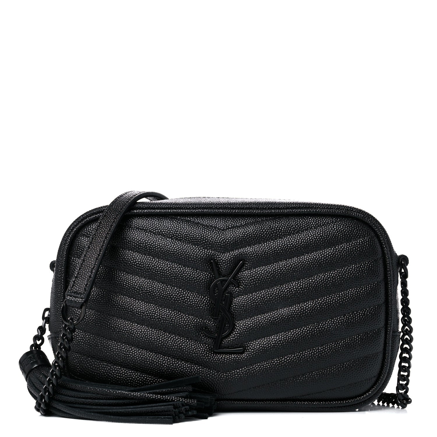 Saint Laurent Grain De Poudre Matelasse Monogram Mini Lou Camera Bag Black 1 of 15
