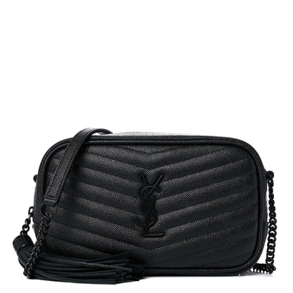 Saint Laurent Grain De Poudre Matelasse Monogram Mini Lou Camera Bag Black 1 of 15