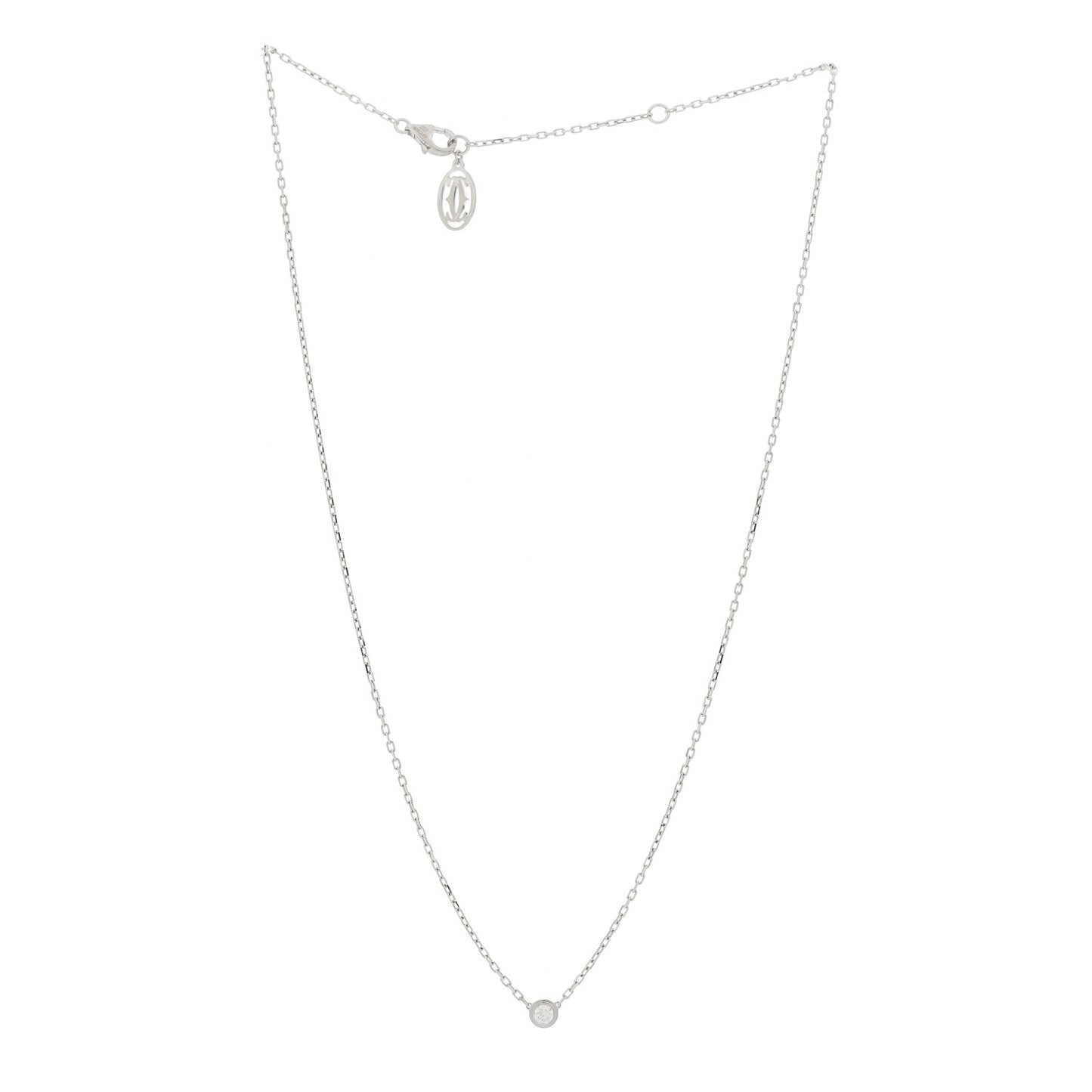 18K White Gold Diamond SM D'Amour Pendant Necklace