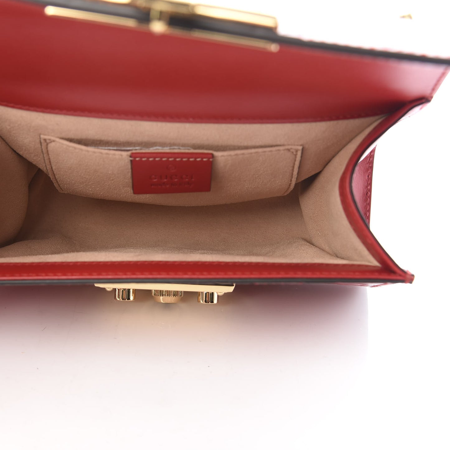 Guccissima Small Padlock Shoulder Bag Hibiscus Red