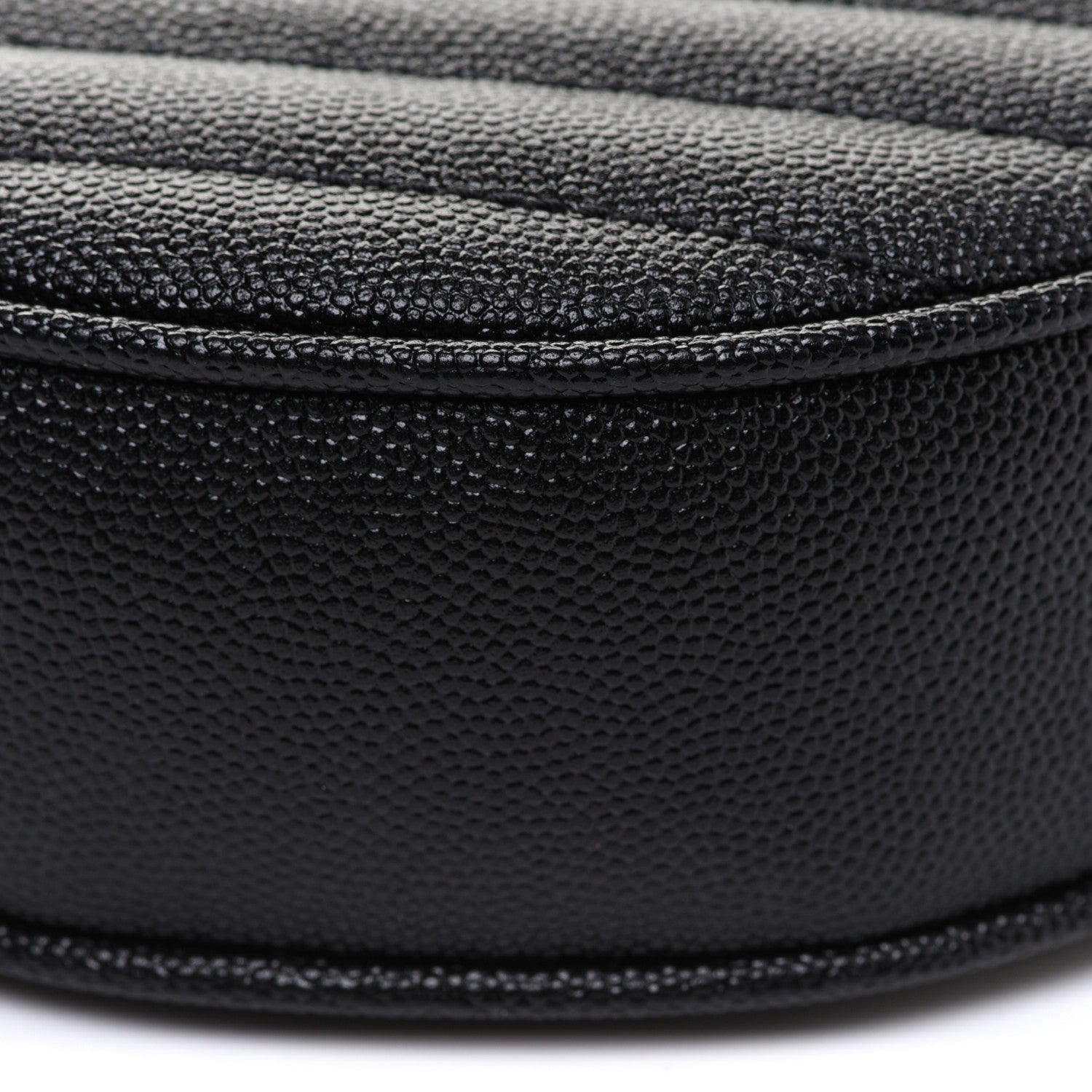 Saint Laurent Grain De Poudre Matelasse Chevron Quilted Round Vinyle Camera Bag Black 9 of 9