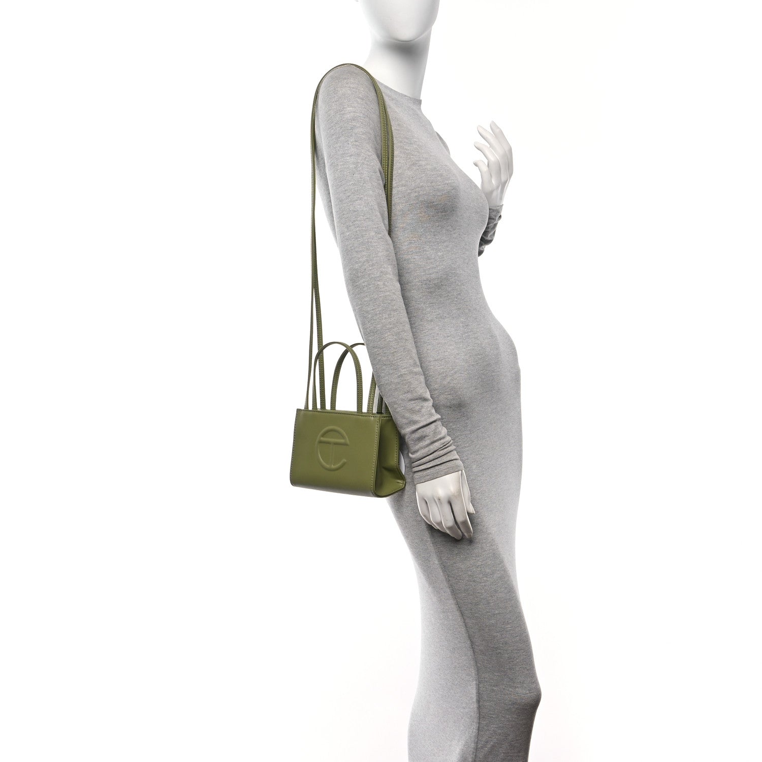 Telfar Vegan Leather Small Shopping Bag Drab 2 of 10