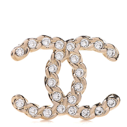 Chanel Crystal Pearls Coronation CC Brooch Gold 1 of 5