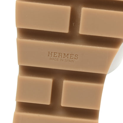 Hermes Calfskin Cork Eze 30 Sandals 38 White 6 of 10