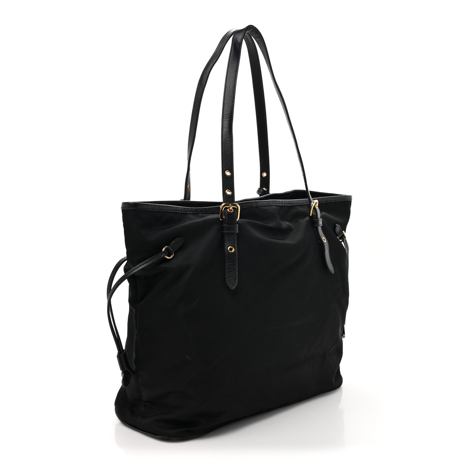 Prada Tessuto Nylon Saffiano Tote Black 3 of 11