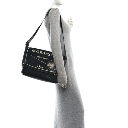 Christian Dior Canvas Embroidered Medium Jett Messenger Black White 2 of 11
