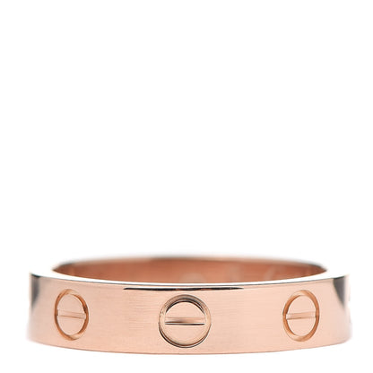 Cartier 18K Pink Gold Diamond 4mm LOVE Wedding Band Ring 49 4.75 3 of 5
