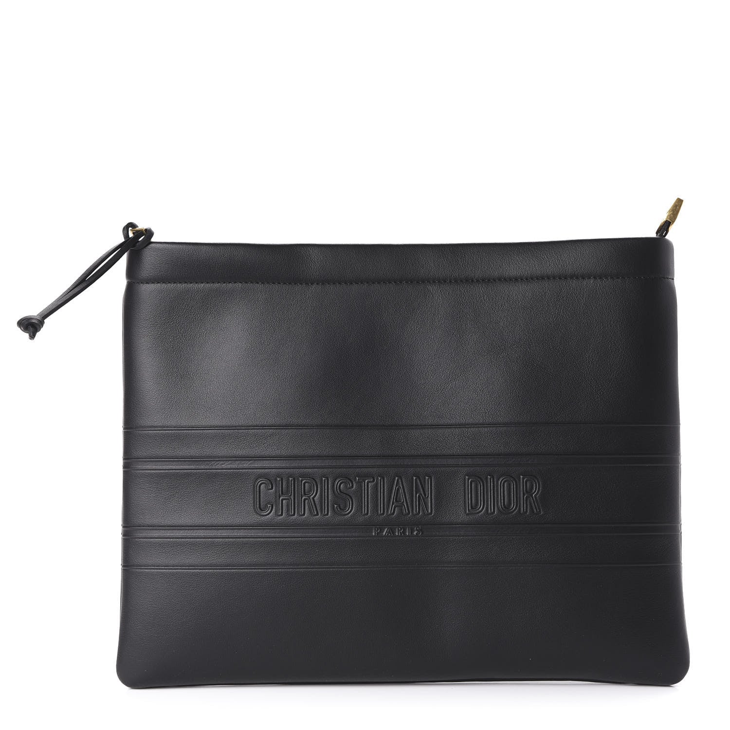 Christian Dior Calfskin Embossed Medium Clutch Black 1 of 9