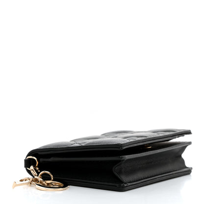 Christian Dior Lambskin Cannage Small Lady Dior Flap Card Holder Black 4 of 9