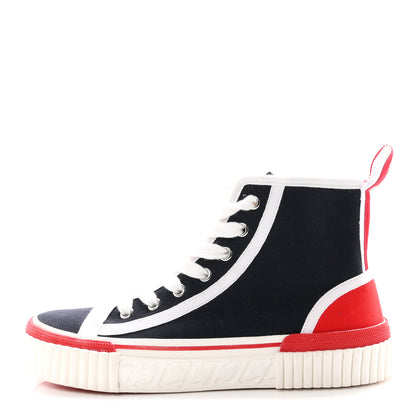 Christian Louboutin Olona Canvas Womens Pedro Flat Sneakers 35 Blue White 1 of 8