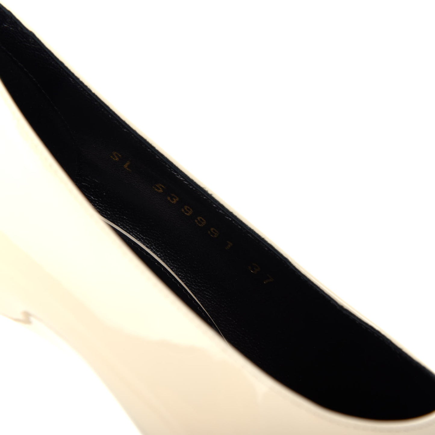 Patent Calfskin Teddy High Vamp 105 Pumps 37 Porcellana