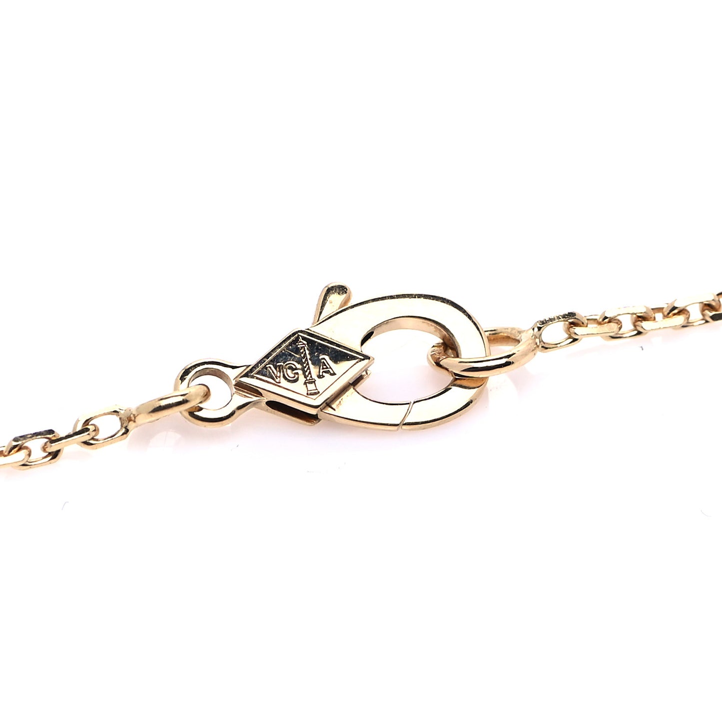18K Yellow Gold Black Onyx Vintage Alhambra Pendant Necklace