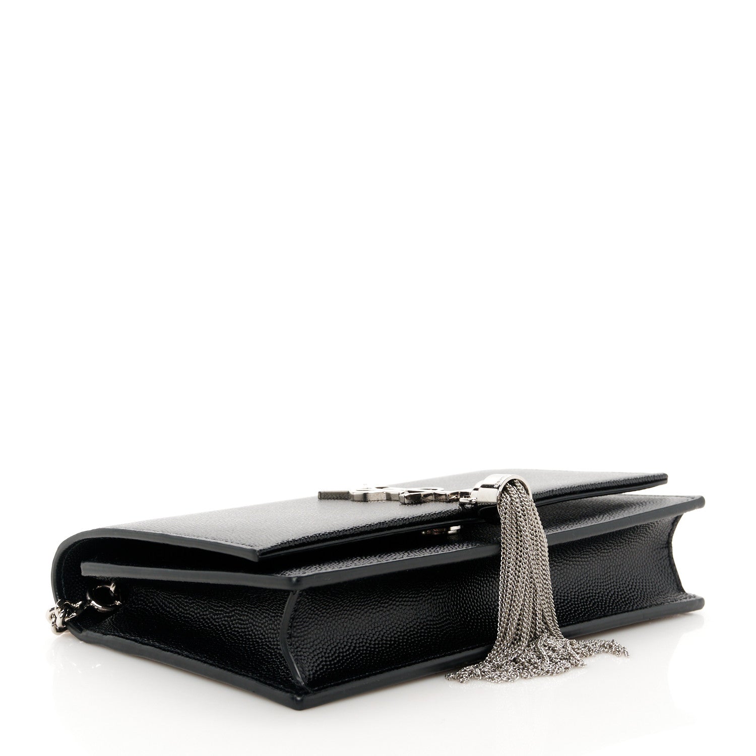 Saint Laurent Grain De Poudre Classic Monogram Kate Tassel Chain Wallet Black 4 of 10