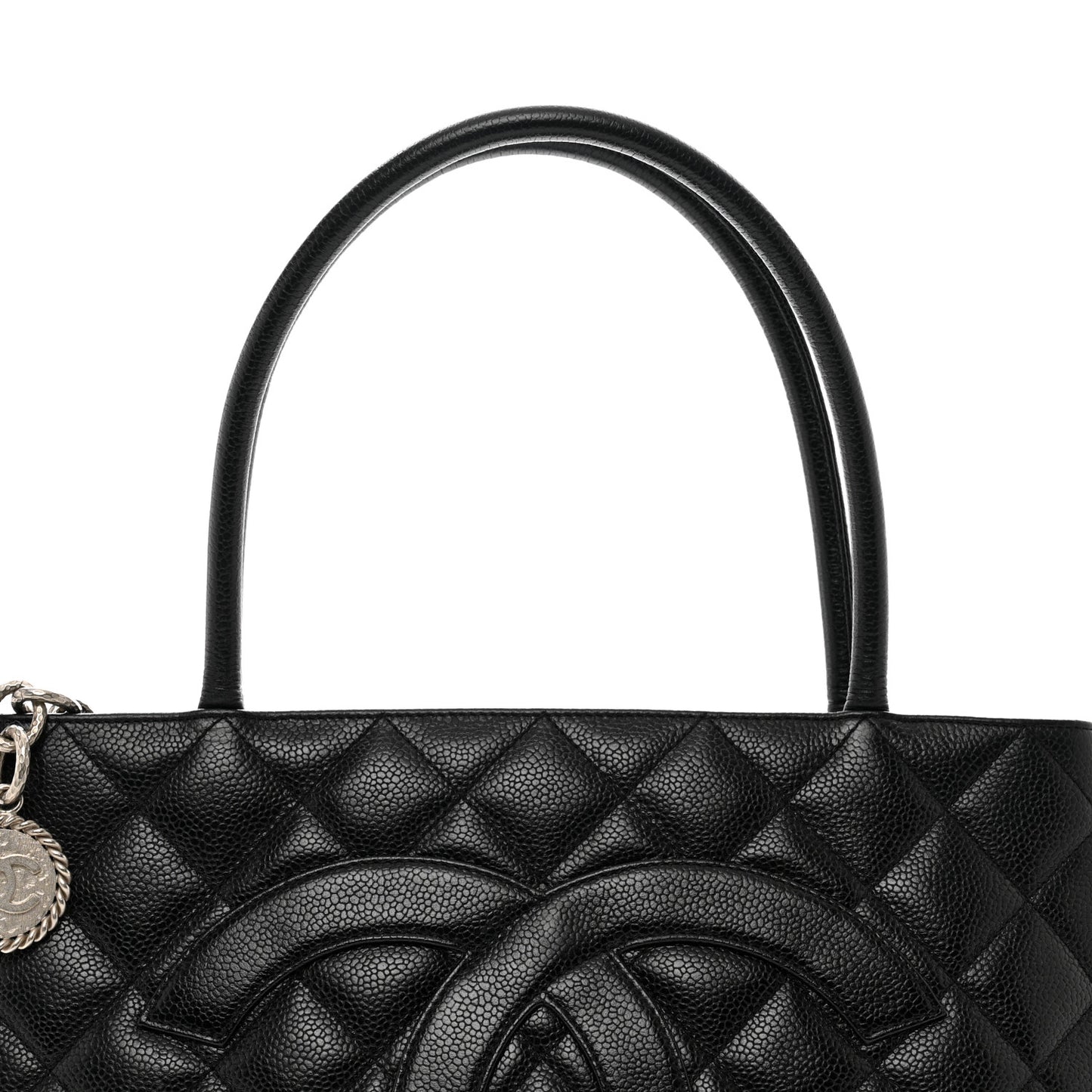 Caviar Quilted Medallion Tote Black