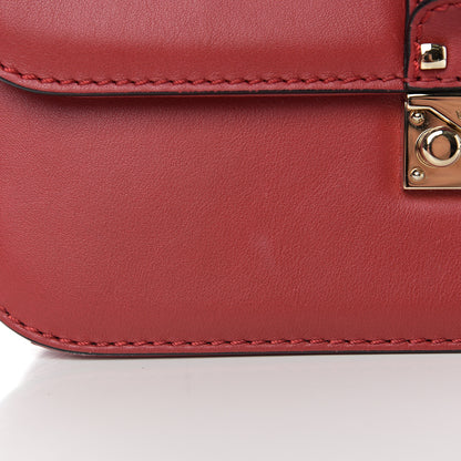 Valentino Garavani Vitello Medium Glam Lock Rockstud Flap Red 9 of 9