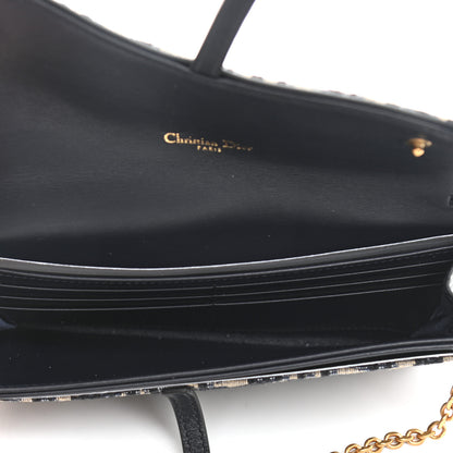 Christian Dior Oblique Saddle Chain Long Wallet Blue 6 of 10