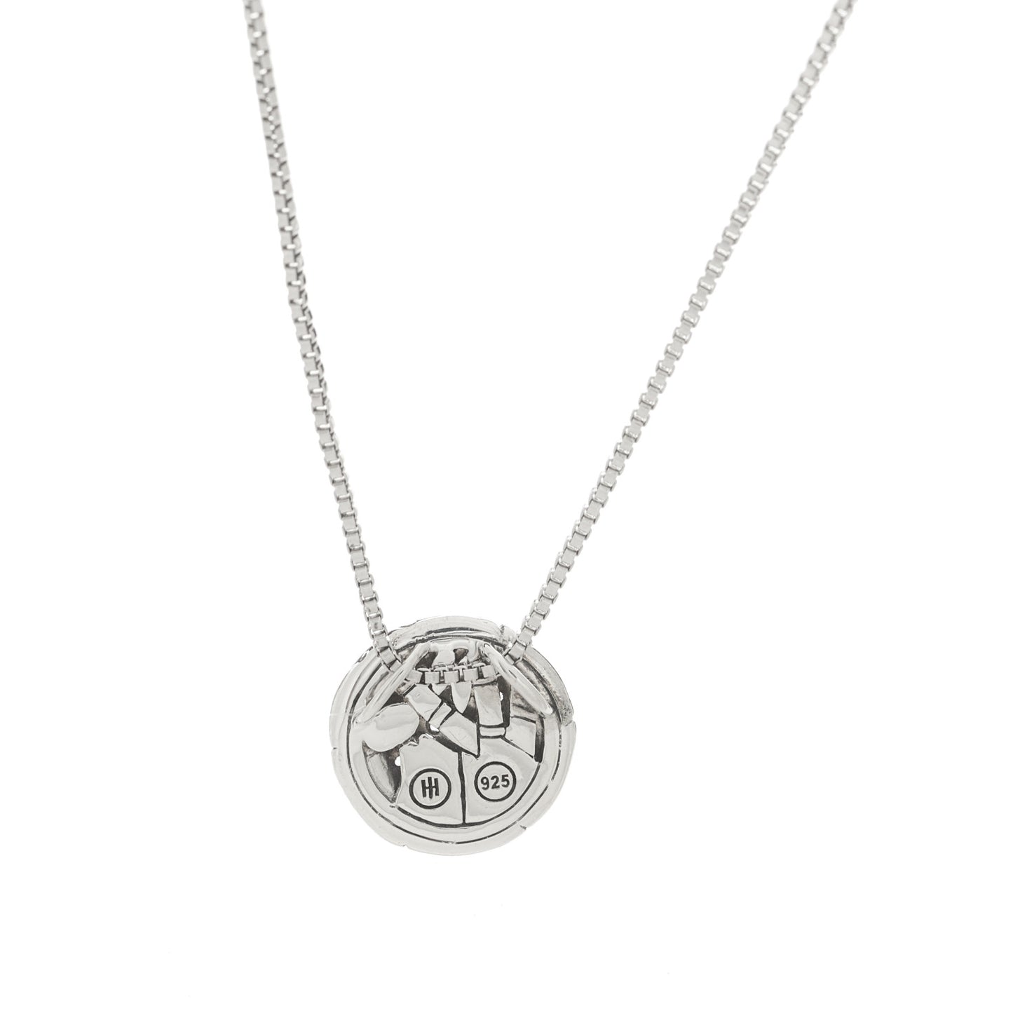 Sterling Silver Iolite Blue Topaz Small Bamboo Round Pendant Necklace